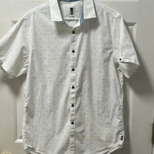 Howe No 65 Men's White Printed Short Sleeve Shirt Size Large